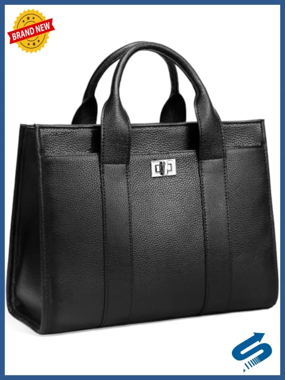 Genuine Leather Tote Bag with Compartments Work Crossbody Shoulder Purse